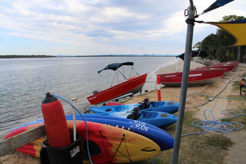 Bribie Island Boat and Water Hire - Motorboat on the side